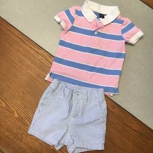Baby boy 3-6 month collared shirt and shorts set (NWOT)